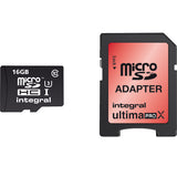 Card de memorie Integral 16GB Micro SDHC Class 10, Negru, Rosu