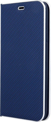Husa Tip carte Smart Venus Carbon, Huawei P Smart Pro, Albastru Inchis