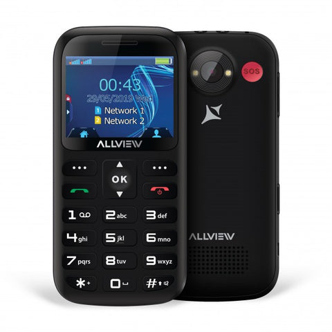 Telefon mobil ALLVIEW D2 Senior, 2.8 "2G Dual SIM, Negru