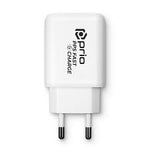 Încărcător de perete cu încărcare rapidă 25W PD (USB C)+QC 3.0 (USB A), alb