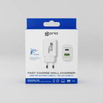 Încărcător de perete cu încărcare rapidă 25W PD (USB C)+QC 3.0 (USB A), alb