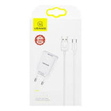 Incarcator Retea Usams T21, Incarcare Rapida 2.1A Cu Cablu Type-C ,Alb