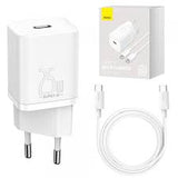Incarcator + Cablu de Date Type C, Baseus Super Si QC, Alb