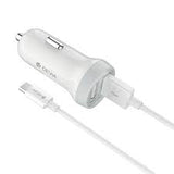 Incarcator masina Devia Smart Series Type C CU 2xUSB, 3.1 A, Alb