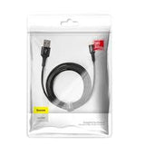 Cablu de date USB Type-C cu iluminare LED Baseus Halo, 3m 2A, Negru