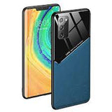 Husa din Piele Ecologica si Sticla, iPhone 11, Albastru-Inchis