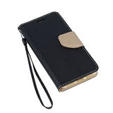 Husa Tip Carte, Magnet Lateral, Huawei P40 Lite E, Negru-Auriu