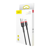 Cablu micro USB QC3.0 2.4A 1M, BASEUS Cafule Durable Nylon, Negru