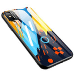 Husă durabilă din sticlă colorată, cu spate din sticlă securizată și capac pentru cameră, iPhone X/XS