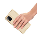 Husa Tip Carte, Duc Ducis, Samsung Galaxy A71 5G, Auriu