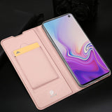 Husa Tip Carte, Dux Ducis, Samsung Galaxy S10, Roz