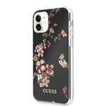 Husa Guess Originala, iPhone 11, Print de Flori, Negru