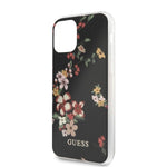 Husa Guess Originala, iPhone 11, Print de Flori, Negru