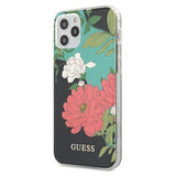 Husa Originala Guess, iPhone 12 Pro Max, Negru cu Flori