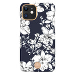 Husa decorată cu cristale Swarovski originale iPhone 11, Albastru, Print de Flori