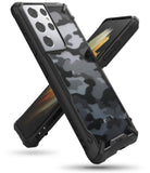 Husa Antisoc, Fusion X Ringke, Samsung Galaxy S21 Ultra 5G, Negru- Camo Print