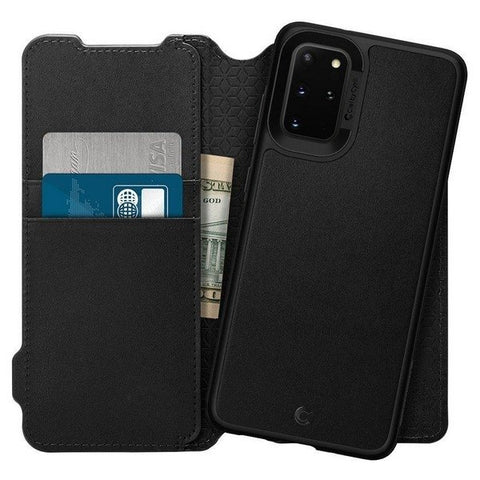 Husa Tip Carte, Antisoc, Spigen, Samsung Galaxy  S20 Plus, Negru