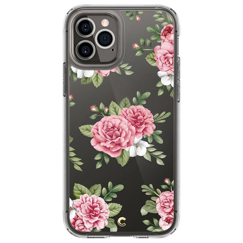 Husa Antisoc, Spigen Cyrill Cecile, iPhone 12 / 12 Pro, Transparent cu Flori