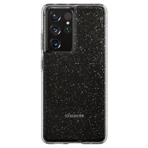 Husa Antisoc, Spigen, Samsung Galaxy S21 Ultra, Transparenta cu Sclipici