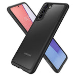 Husa Antisoc cu design Hybrid, Spigen, Samsung Galaxy S21 Plus, Transparent cu Negru