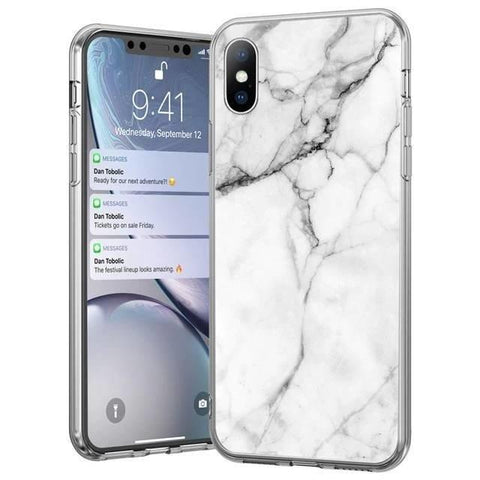 Husa Silicon TPU, iPhone 12 Pro, Print de Marmura, Alb