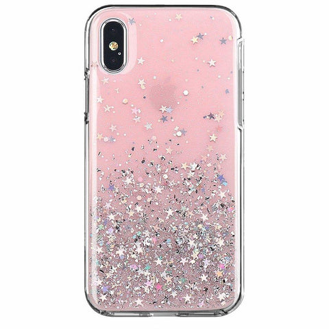 Husa Silicon, Xiaomi Redmi 9, Roz cu Sclipici