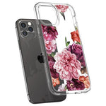 Husa Antisoc, Spigen, iPhone 12/12 Pro, Transparent cu Trandafiri