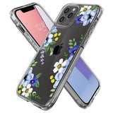 Husa Antisoc, Spigen, iPhone 12 Pro Max, Transparent cu Flori