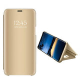 Husa Tip Carte, Clear-View, Samsung Galaxy J4 Plus, Auriu