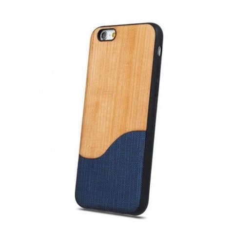 Husa Beeyo Wave, Samsung Galaxy A5 2017, Albastru cu print din lemn