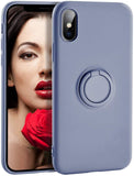 Husa Silicon, Ring Magnetic, iPhone X/XS, Gri
