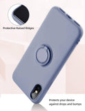 Husa Silicon, Ring Magnetic, iPhone X/XS, Gri