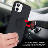 Husa Silicon, Ring Magentic, Huawei P30 Lite, Negru