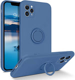 Husa Silicon, Ring Magnetic, iPhone 12/12 Pro, Albastru Inchis