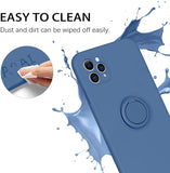 Husa Silicon, Ring Magentic, iPhone 11, Albastru