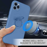 Husa Silicon Ring, Samsung Galaxy A71, Albastru