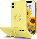 Husa Silicon, Ring Magnetic, Samsung Galaxy S21, Galben