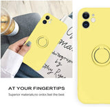 Husa Silicon Ring, iPhone 11, Galben
