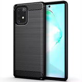 Husa Silicon Carbon, Samsung Galaxy S10 Lite/ A91, Negru