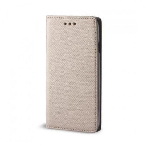Husa Tip Carte, Smart Magnetic, Samsung Galaxy J3 2016, Auriu