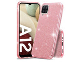 Husa Silicon Forcell, Samsung Galaxy A12, Roz cu Sclipici
