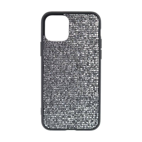 Husa Silicon, iPhone 6/6S, Negru cu Sclipici Argintiu