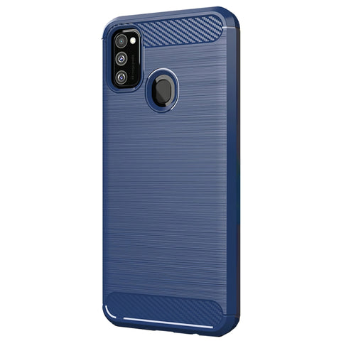 Husa Carbon, Samsung Galaxy A21S, Bleumarin