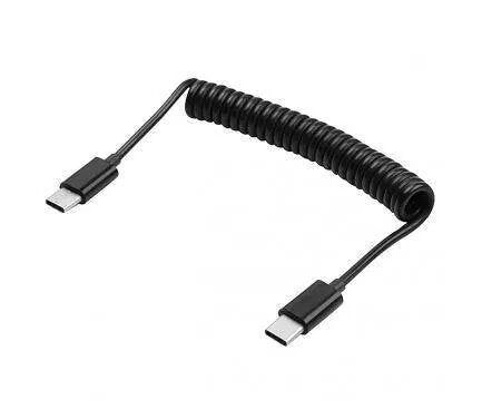 Cablu date USB Type-C la micro-USB Spiralat, Negru