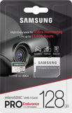 Card de memorie Samsung Pro Endurance microSDXC 128 GB Class 10, UHS-I adaptor inclus, 4k video support