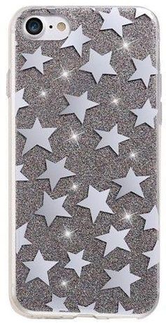 Husa Silicon, iPhone 6/6S, Sclipici Argintiu cu Stele