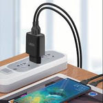Încarcator de perete XO L57 2x USB 2,4A + cablu USB-C, negru