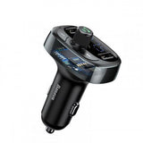 Transmițător FM T-Type Bluetooth MP3, Baseus, Incarcator Auto, Negru