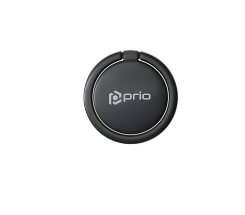 Inel metalic PRIO pentru telefon, negru-mat