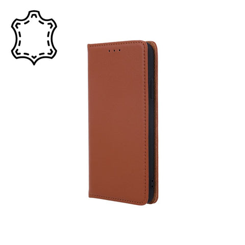 Husa Tip Carte, Piele Originala,Samsung Galaxy S10E, Maro